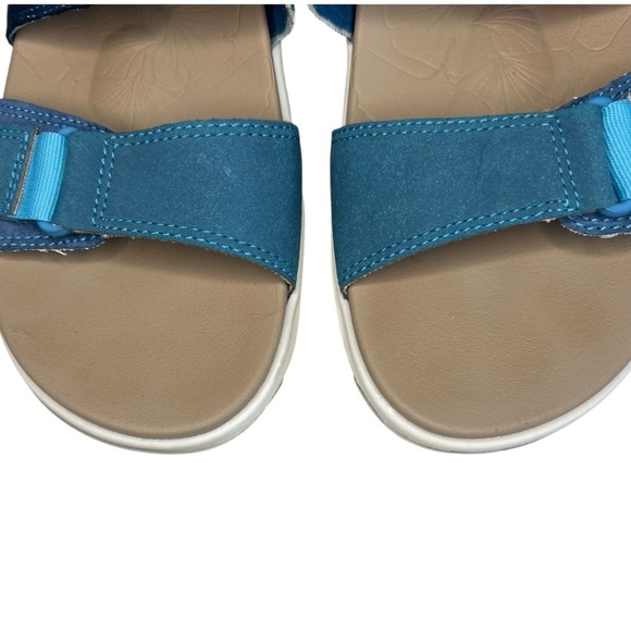 Earth Origins Vesper Slides Slip On Sandals Cushioned Casual Velcro Blue Size 8 - Picture 4 of 9